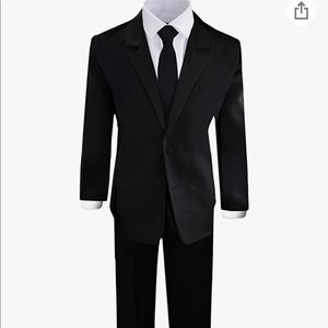 Black N Bianco Boys' Formal Black Suit with Shirt Tuxedo and Vest Size 3T